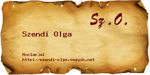 Szendi Olga névjegykártya
