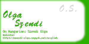 olga szendi business card